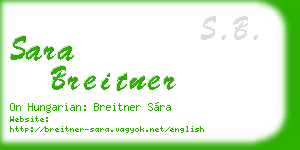 sara breitner business card